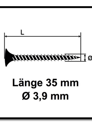 SENCO DS 5550 18V DuraSpin Magazin Schrauber ( 7W2001N ) mit 2x 3,0 Ah Akkus, Ladegerät und 5000x Feingewinde Schrauben 3,9x35 - Toolbrothers