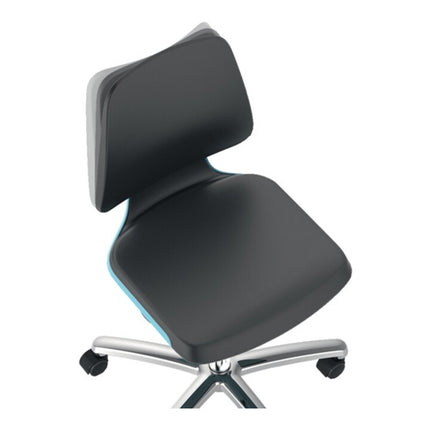 BIMOS Chaise d’atelier pivotante Labsit rouleaux coque de siège bleu ( 9000454073 )