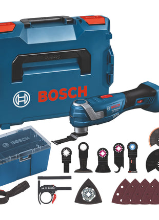 Bosch GOP 18V-34 Professional akumulatorowa przecinarka wielofunkcyjna 18 V Starlock Plus ( 06018G2002 ) + 17 szt. akcesoriów + L-Boxx - bez akumulatora, bez ładowarki