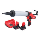 Pistolet à cartouche de batterie Milwaukee M12 PCG/400A-602 12 V 400 ml + 2x batteries 6,0 Ah + chargeur