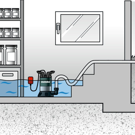 Metabo TP 8000 S Pompe à eau claire immergée 350 W 8000 l/h IP X8 ( 0250800000 )