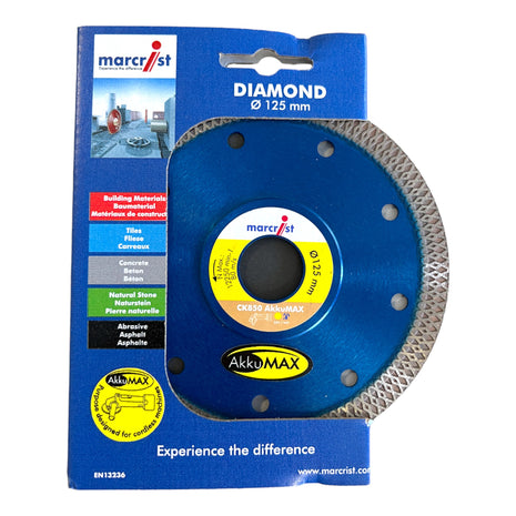 Marcrist CK850 BatterieMAX Disque à tronçonner diamanté pour carrelage et grès cérame 125 x 22,23 mm ( 1853.0125.22 )