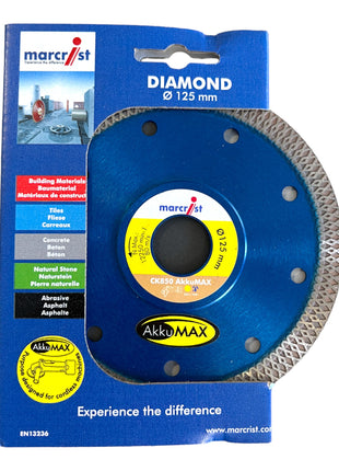 Marcrist CK850 BatterieMAX Disque à tronçonner diamanté pour carrelage et grès cérame 125 x 22,23 mm ( 1853.0125.22 )