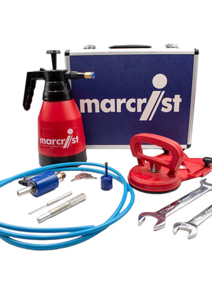 Set básico de alicatador Marcrist PG850 con broca para azulejos PG850 de 6 mm + botella de agua a presión + ayuda de perforación universal (490.001.004) + estuche