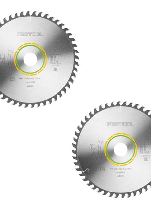 Hoja de sierra circular Festool HW 225x2,6x30 W48 MADERA CORTE FINO 2 piezas (2x 488289) 225 x 2,6 x 30 mm 48 dientes para tableros de bloques, madera contrachapada, tableros multiplex, vidrio acrílico, MDF