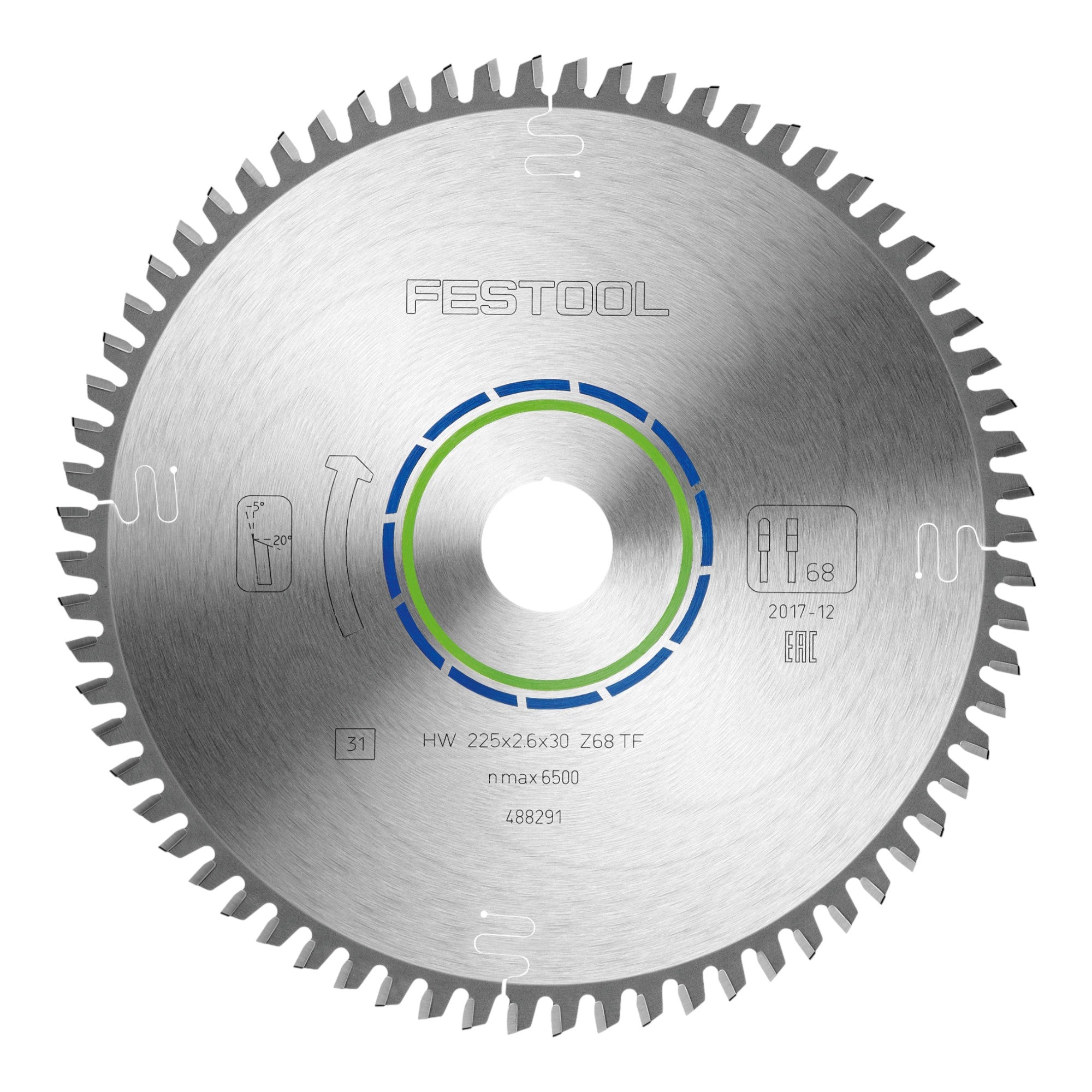 Festool HW 225x2 6x30 TF68 Kreissaegeblatt Aluminium Plastics 4 Stk 4x 488291 225 x 2 6 x 30 mm 68 Zaehne fuer Aluminium NE Metalle Kunststoffe PVC 1 - toolbrothers