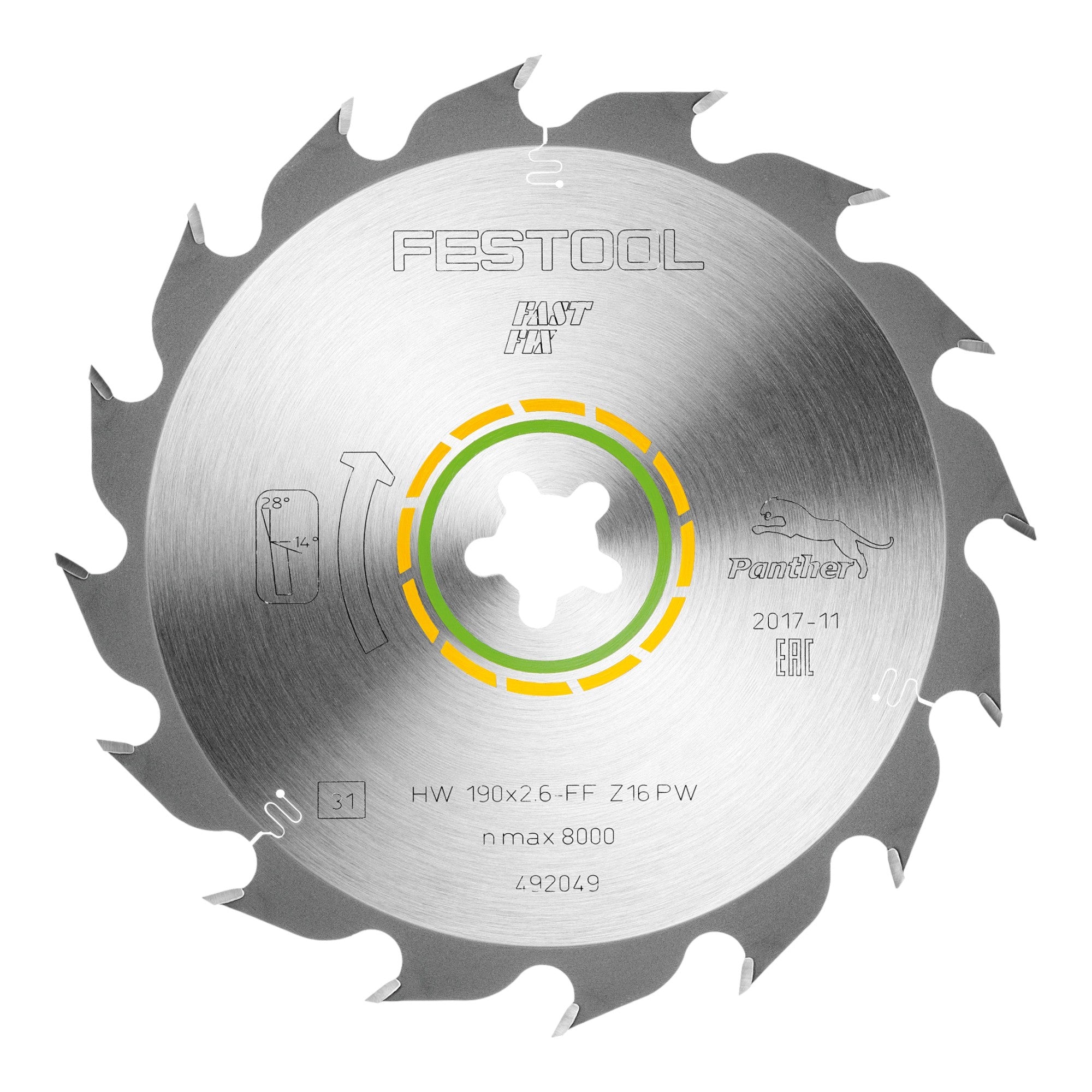 Festool HW 190x2 6 FF PW16 Kreissaegeblatt WOOD RIP CUT 2 Stk 2x 492049 190 x 2 6 mm 16 Zaehne fuer zur Faser verlaufende Vollholz Laengsschnitte 1 - toolbrothers
