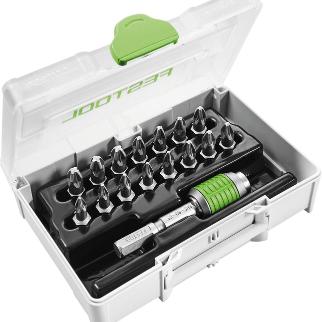 Festool SYS3 XXS CE-PZ BHS assortiment de 60 embouts (205824) pour perceuse-visseuse sans fil et perceuse-visseuse à percussion sans fil Festool avec support FastFix et mandrin WH-CE CENTROTEC