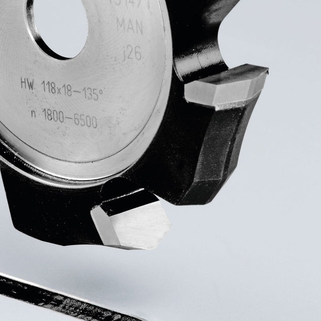 Fraise à rainure en V Festool HW 118x18-135°/aluminium (491471) pour fraiseuse à panneaux PF 1200