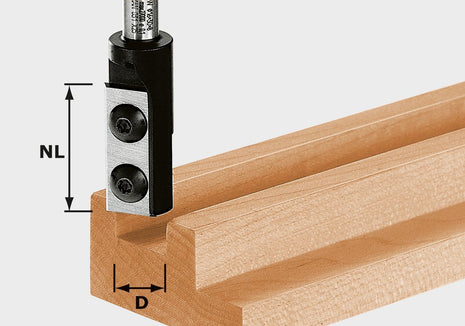 Insertos para fresa de ranura Festool HW S8 D12/30 WP Z1 (491080) para OF 900, OF 1000, OF 1010, OF 1010 R, OF 1400, OF 2000, OF 2200