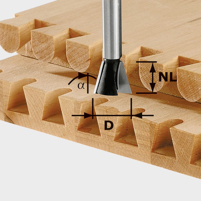 Fraise/fraise à dents Festool HW S8 D16/13,5/15° (490993) pour OF 900, OF 1000, OF 1010, OF 1010 R, OF 1400, OF 2000, OF 2200