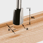 Coupe-gouttières Festool HW S8 R5 (490981) pour OF 900, OF 1000, OF 1010, OF 1010 R, OF 1400, OF 2000, OF 2200