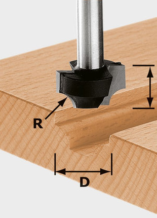 Fraise quart-barre Festool HW S8 D17/R3 (491004) pour OF 900, OF 1000, OF 1010, OF 1010 R, OF 1400, OF 2000, OF 2200