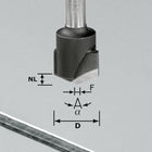 Fraise à rainure en V Festool HW S8 D18-135°/Alu (491443) pour défonceuse