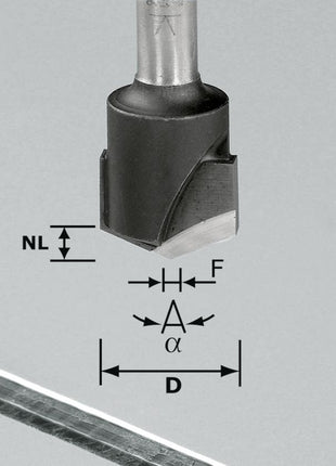 Fresadora de ranuras en V Festool HW S8 D18-135°/Alu (491443) para fresadoras