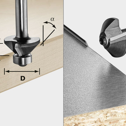 Fraise à chanfreiner Festool S8 HW 45° D26-KL OFK (499799) pour OF 1010, OF 1010 R, OFK 700, MFK 700