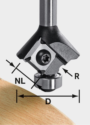 Plaquettes de fraise à arrondir Festool S8 HW R1.5 D28 KL12.7 MFK (499810) pour fraiseuse de chant modulaire MFK 700 EQ/B-Plus