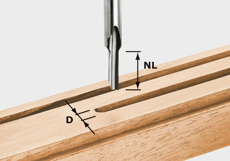 Fraise à rainurer Festool HS S8 D 3/8 (490941) pour OF 900, OF 1000, OF 1010, OF 1010 R, OF 1400, OF 2000, OF 2200