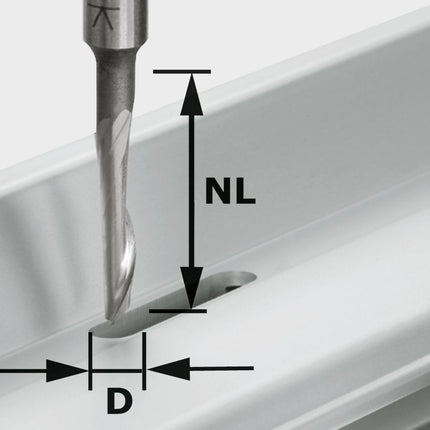 Fraise aluminium Festool HS S8 D5/NL23 (491036) pour OF 900, OF 1000, OF 1010, OF 1010 R, OF 1400, OF 2000, OF 2200