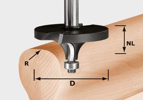 Fresa para redondear Festool HW R16/D64/26 S12 (492710) para OF 1400, OF 2000, OF 2200