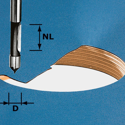 Foret Festool HW S8 D8/19 (491037) pour OF 900, OF 1000, OF 1010, OF 1010 R, OF 1400, OF 2000, OF 2200
