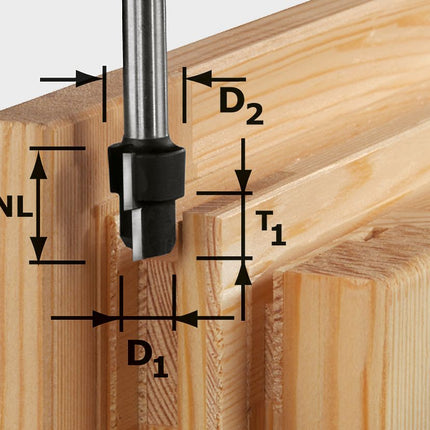 Fraise étagée Festool HW D16.3/12.3/9.3 S12 (492713) pour OF 1400, OF 2000, OF 2200