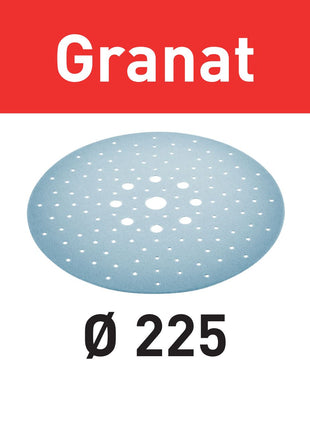 Festool STF D225/128 P120 GR/5 disque abrasif grenat (205666) pour ponceuses à col long PLANEX LHS 2 225 EQ(I), PLANEX 225 EQ, PLANEX LHS-E 225 easy, PLANEX LHS 2-M 225 EQ