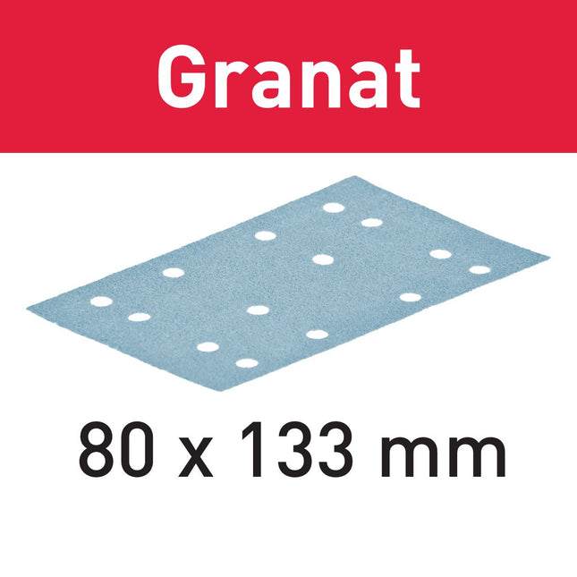 Festool STF 80x133 P120 GR/10 bandes abrasives grenat (497129) pour RTS 400, RTSC 400, RS 400, RS 4, LS 130, HSK-A 80x130, HSK 80x133