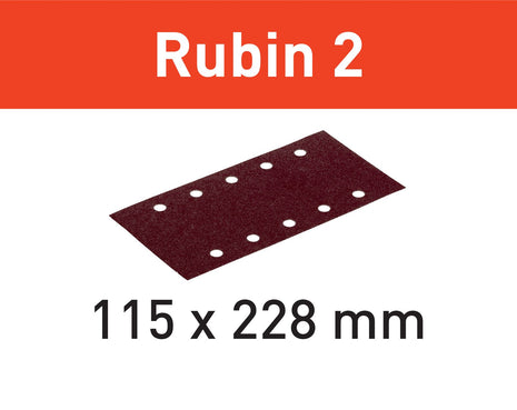 Festool STF 115X228 P180 RU2/50 tiras de lijado Ruby 2 (499036) para RS 200, RS 2, RS 100, RS 100 C, RS 1, RS 1 C, HSK-A 115 x 226