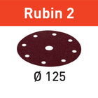 Festool STF D125/8 P220 RU2/50 disque abrasif Ruby 2 (499100) pour RO 125, ES 125, ETS 125, ETSC 125, ES-ETS 125, ES-ETSC 125, ETS EC 125, LEX 125