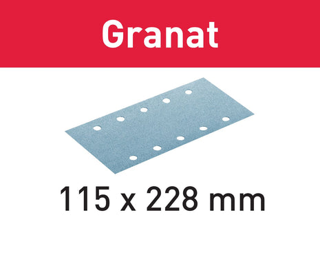 Festool STF 115X228 P40 GR/50 tiras de lijado granate (498944) para RS 200, RS 2, RS 100, RS 100 C, RS 1, RS 1 C, HSK-A 115 x 226