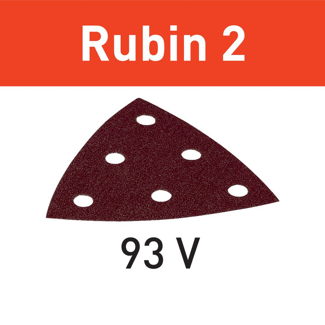 Festool STF V93/6 P80 RU2/50 Feuille abrasive Ruby 2 (499163) pour RO 90 DX, DX 93, RS 300, RS 3, LRS 93 (patin de ponçage en fer)