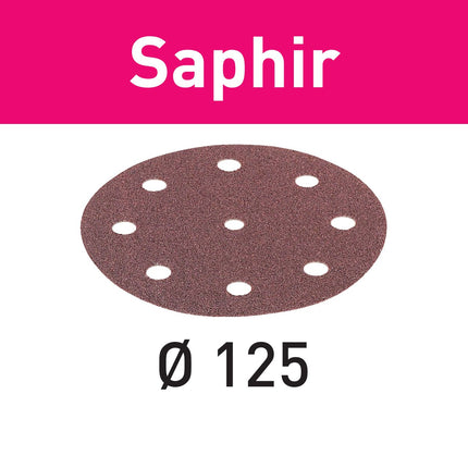 Festool STF D125/8 P80 SA/25 disque abrasif saphir (493127) pour RO 125, ES 125, ETS 125, ETSC 125, ES-ETS 125, ES-ETSC 125, ETS EC 125, LEX 125