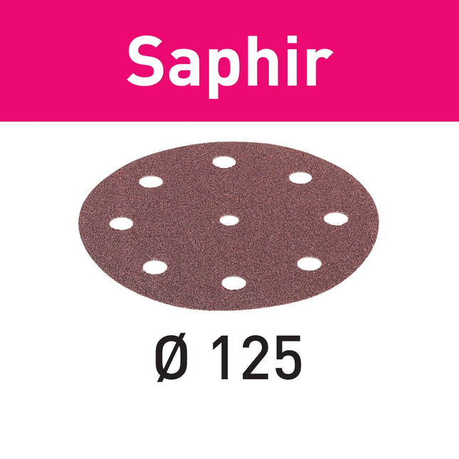 Festool STF D125/8 P80 SA/25 disque abrasif saphir (493127) pour RO 125, ES 125, ETS 125, ETSC 125, ES-ETS 125, ES-ETSC 125, ETS EC 125, LEX 125