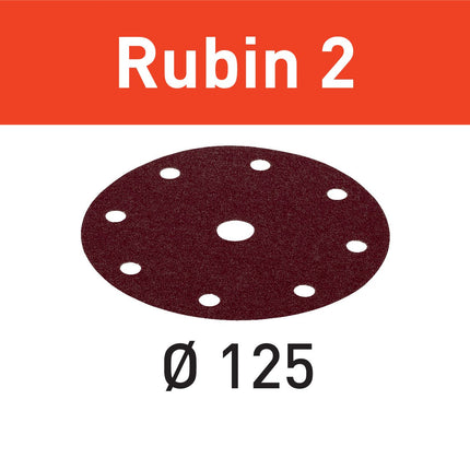 Festool STF D125/8 P80 RU2/50 disque abrasif Ruby 2 (499095) pour RO 125, ES 125, ETS 125, ETSC 125, ES-ETS 125, ES-ETSC 125, ETS EC 125, LEX 125