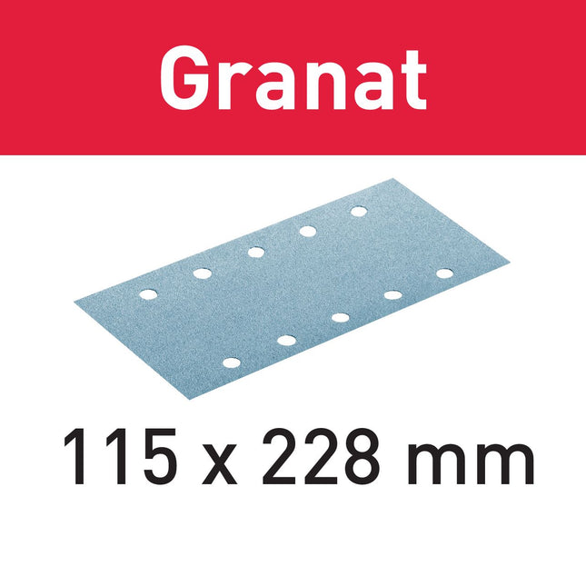 Festool STF 115X228 P80 GR/50 bandes abrasives grenat (498946) pour RS 200, RS 2, RS 100, RS 100 C, RS 1, RS 1 C, HSK-A 115 x 226