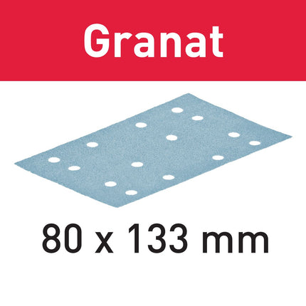 Festool STF 80x133 P80 GR/10 bandes abrasives grenat (497128) pour RTS 400, RTSC 400, RS 400, RS 4, LS 130, HSK-A 80x130, HSK 80x133