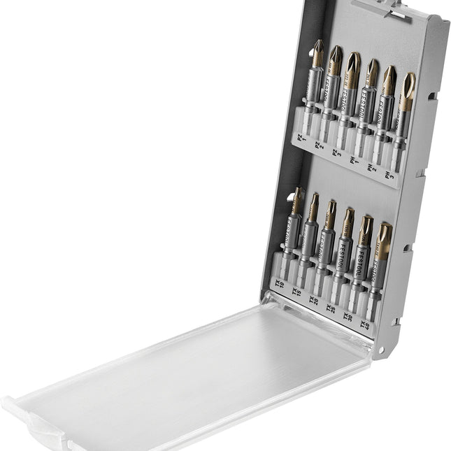 Cassette d'embouts Festool BKS SYS3 50 mm CE (577400) pour perceuse-visseuse sans fil et perceuse à percussion sans fil Festool avec support FastFix et mandrin WH-CE CENTROTEC