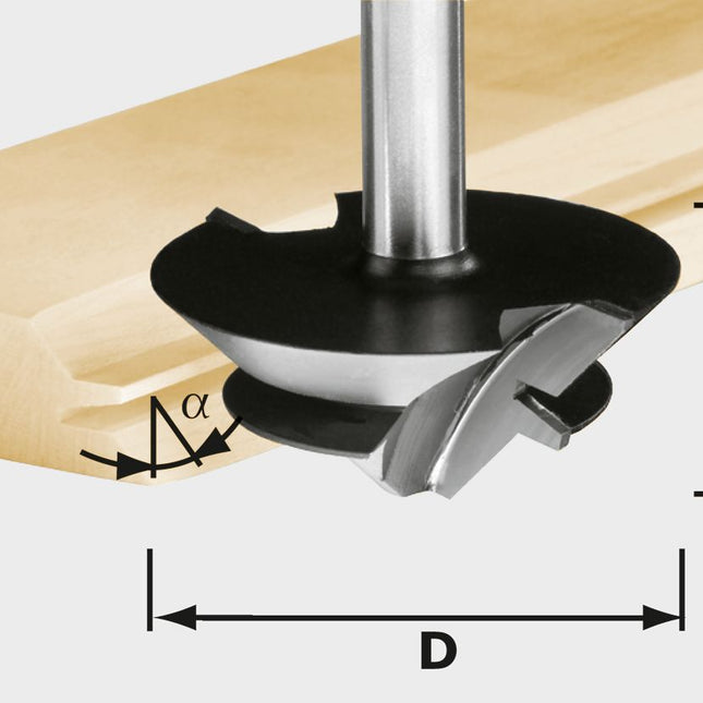 Fraise à coller les onglets Festool HW D 64/27 S12 (492709) pour OF 1400, OF 2000, OF 2200