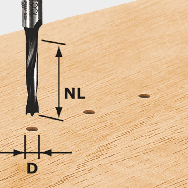 Foret à cheville Festool HW S8 D8/30 Z (491068) pour OF 900, OF 1000, OF 1010, OF 1010 R, OF 1400