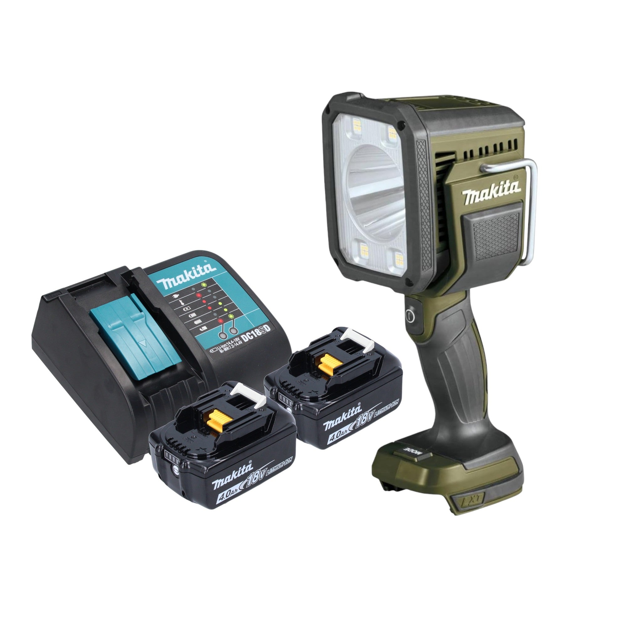 Makita DML 812 SM Akku Handstrahler 18 V 1250 lm LED Olive Gruen Outdoor Adventure Sonderedition 2x Akku 4 0 Ah Ladegeraet 0 - toolbrothers