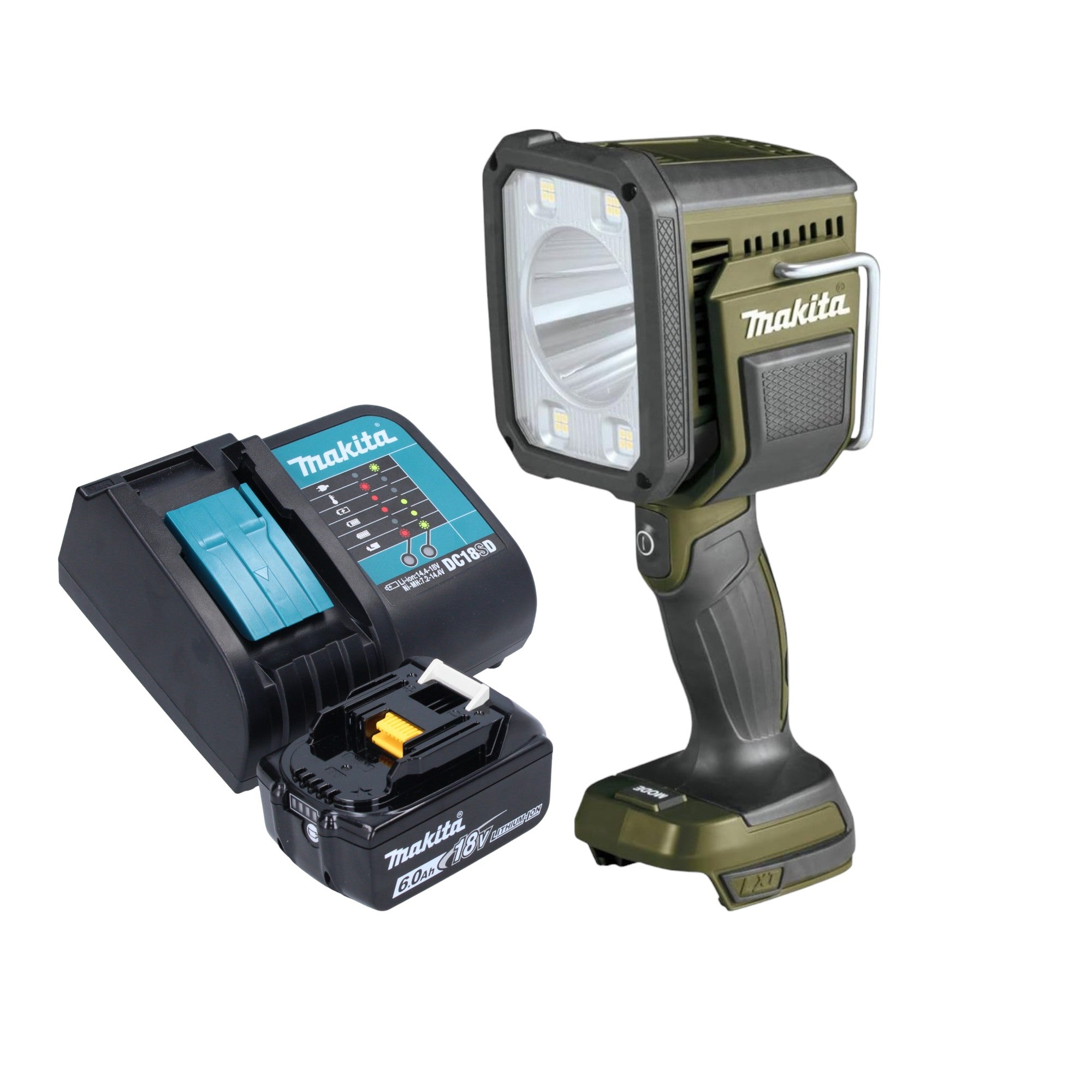 Makita DML 812 SG1 Akku Handstrahler 18 V 1250 lm LED Olive Gruen Outdoor Adventure Sonderedition 1x Akku 6 0 Ah Ladegeraet 0 - toolbrothers