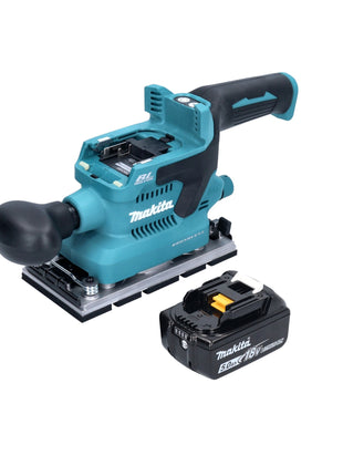 Lijadora orbital a batería Makita DBO 380 T1 18 V 93 x 185 mm sin escobillas + 1x batería 5,0 Ah - sin cargador