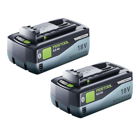 Festool Kit de batterie 2x BP 18 Li 8,0 HP-ASI Batterie 18 V 8,0 Ah ( 2x 577323 ) 8000 mAh Li-ion avec indicateur de charge