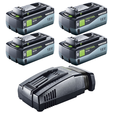 Festool 18V 4x8,0/SCA16 Kit énergie 4x batterie 18 V 8,0 Ah ( 4x 577323 ) + chargeur ( 576953 )