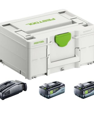 Festool SYS 18V 2x8,0/SCA16 Energie-Set ( 577327 ) für alle Tätigkeiten und 18 V-Geräte – mit Fokus auf maximale Leistung und maximale Ausdauer (nicht kompatibel mit den Akku-Schleifern ETSC 125, RTSC 400, DTSC 400 sowie dem Akku-Sauger CTC