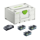 Festool SYS 18V 3x8,0/SCA16 Kit énergie 3x batterie 18 V 8,0 Ah ( 3x 577323 ) + chargeur ( 576953 ) + Systainer