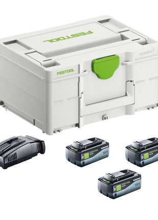 Festool SYS 18V 3x8,0/SCA16 energy set 3x batterie 18 V 8,0 Ah ( 3x 577323 ) + chargeur ( 576953 ) + systainer