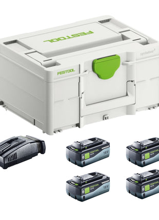 Festool SYS 18V 4x8,0/SCA16 energy set 4x batterie 18 V 8,0 Ah ( 4x 577323 ) + chargeur ( 576953 ) + systainer