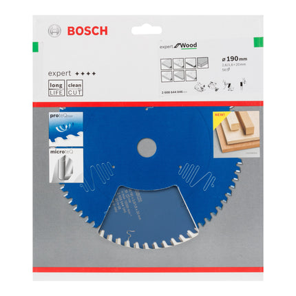 Lame de scie circulaire Bosch Expert for Wood 190 x 20 x 2,6 mm 56 dents pour le bois ( 2608644046 )